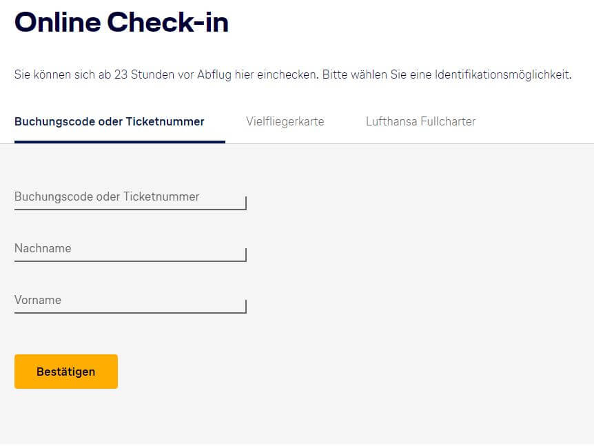 Lufthansa Online Check In