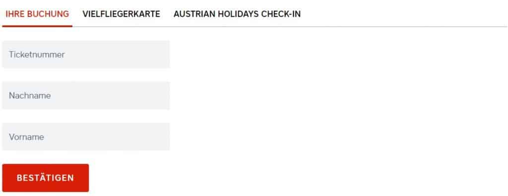 Austrian Airlines Check in