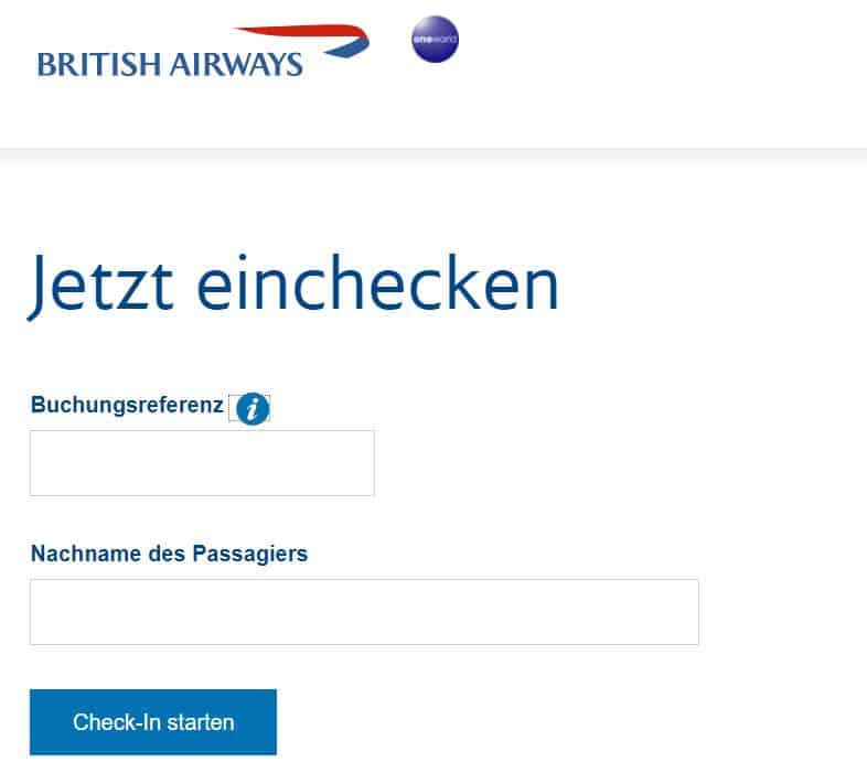 BA Online Check In