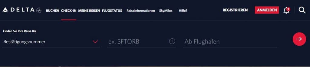 delta airline web check in